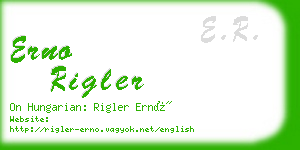 erno rigler business card